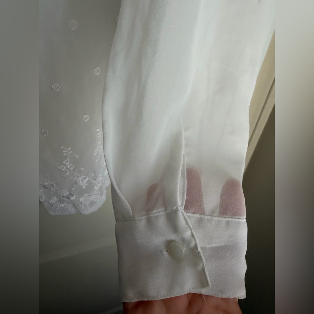 Victoria Halley Classic White Embroidered women’s blouse 2xL summer travel flora - Picture 7 of 11